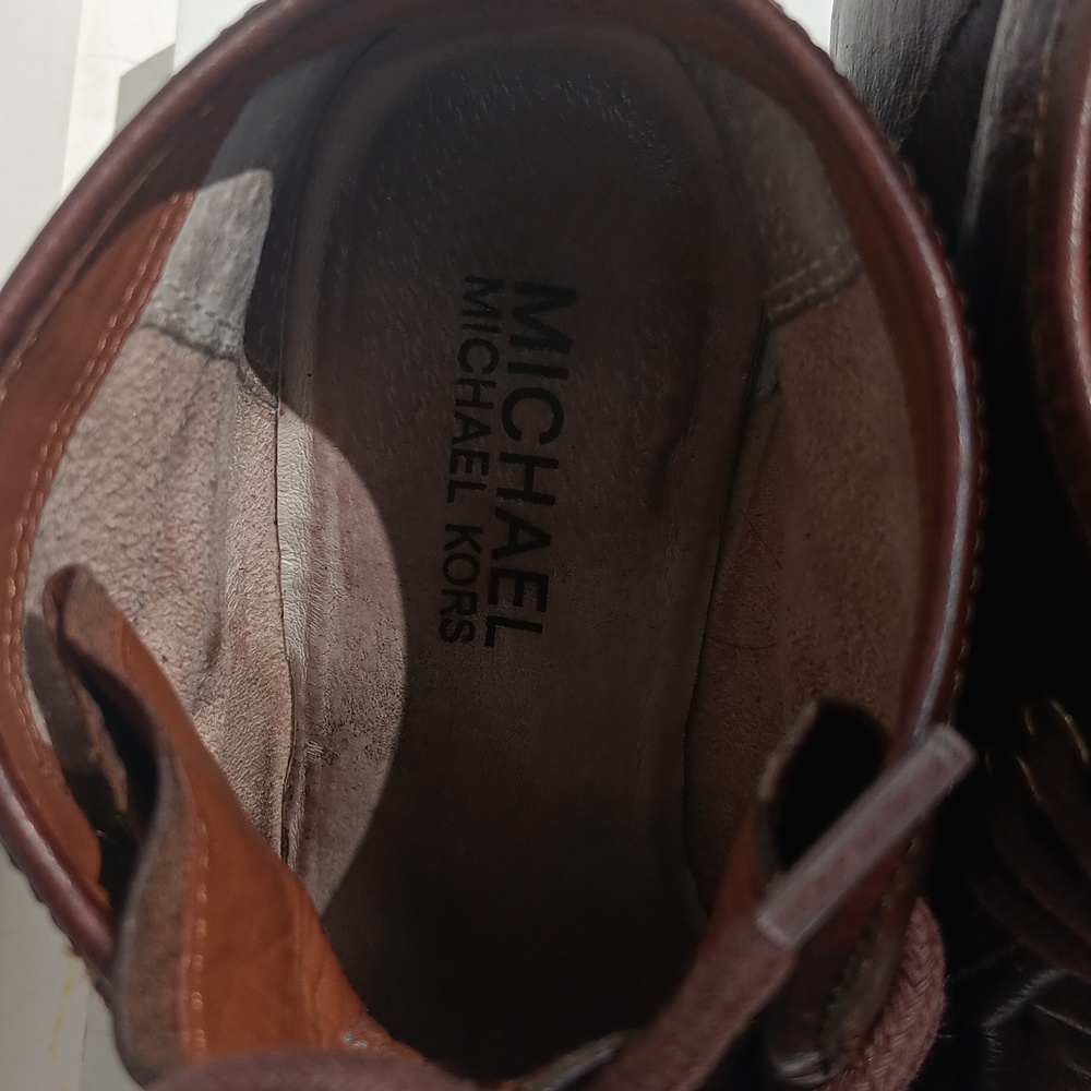 Michael Kors Dark Brown Wedge Boots Size5.5 - Picture 4 of 6